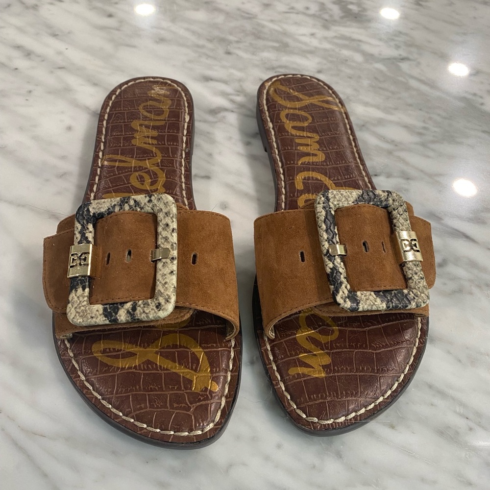 Sam Edelman suede and leather slides, size 8